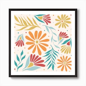 Floral Flare Square Art Print