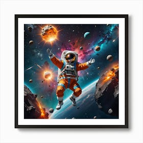 Astronaut Milky Way Art Print