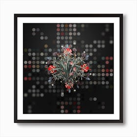 Vintage Sansevieria Carnea Floral Wreath on Dot Bokeh Pattern Art Print