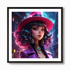 Sexy Girl In Hat Art Print