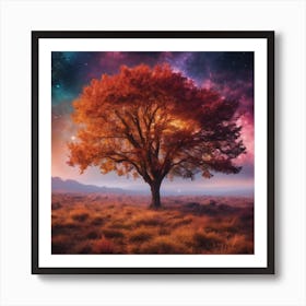 Tree And Sky Landscape Art Print