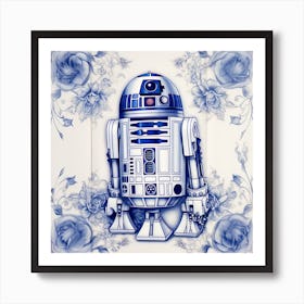 Star Wars Inspired Delft Tile Illustration 1 Art Print