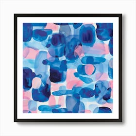 Abstract Blues And Pinks Art Print