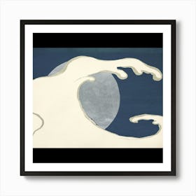 Moon And Waves Poster