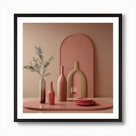 Pink Table Setting Art Print