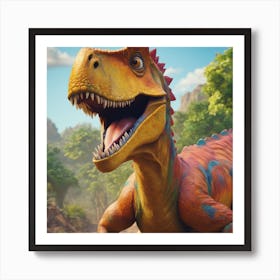 Cartoon Trex Art Print