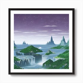 Chillhop Lofi World Suspended In The Sky Where Crystal Island 0 (1) Art Print