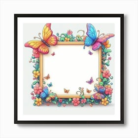 Frame With Butterflies Art Print