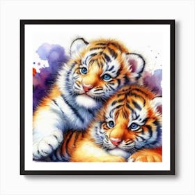 Tiger Cubs Art Print