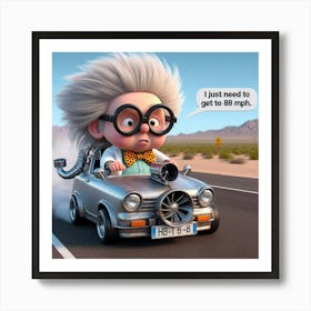 Cartoon Character Driving A Car 7 Art Print