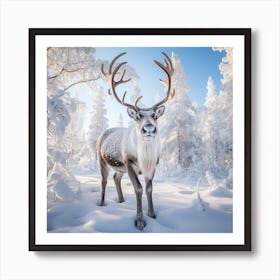 Reindeer In The Snow Art Print