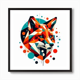 Geometric Art Fox 2 Art Print