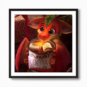 Christmas Dragon 1 Art Print