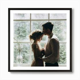 Couple In Front Of Window Art Print