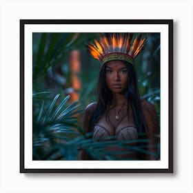 Native Woman In The Jungle Art Print
