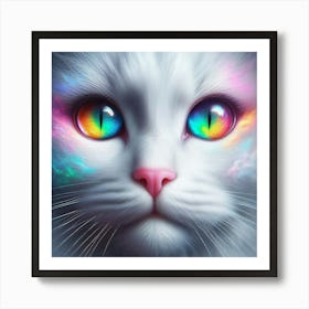 Rainbow Cat Art Print