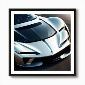 silver sports car closeup Art Print