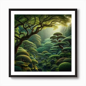 Japanese temple garden 2 Art Print