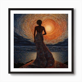 Sunset Woman 4 Art Print