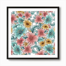 Hibiscus Dlowers Art Print