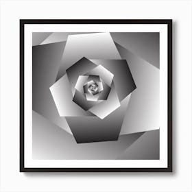 Monochrome Rose Spiral Art Print