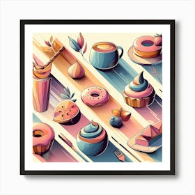 Donuts And Pastries Art Print