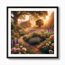 Garden At Sunset Art Print