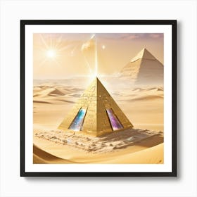 Pyramids In The Desert Art Print