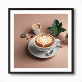 Coffee Cup Latte Art Art Print