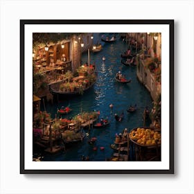 Venice At Night Poster