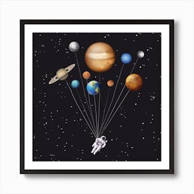 Space Traveller Square Art Print