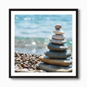 Pebbles On The Beach Art Print