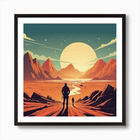 Man In The Desert Art Print