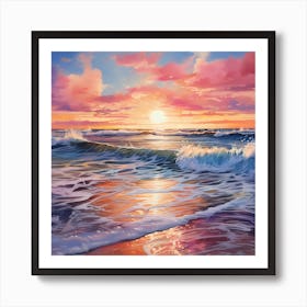 Twilight Magic: Pink Seaside Dreams Art Print