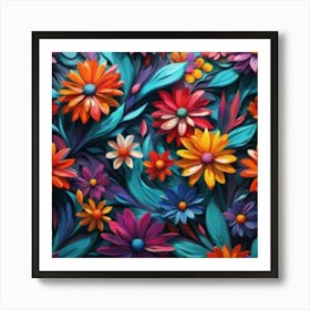 Colorful Flowers 1 Art Print