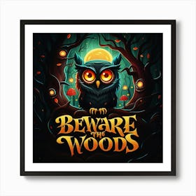 Happy halloween Illustration Spooky Horror devi background1 (2) Art Print