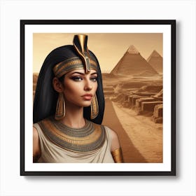 Ancient Egyptian Landscape With Woman Art Print