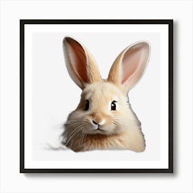 Rabbit On A Black Background Art Print