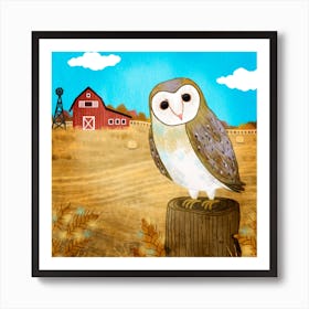 Barn Owl Square Art Print