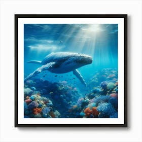 Humpback Whale In The Ocean Art Print