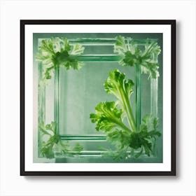 Glass Frame With Vegetables Art Print