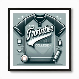 Frontier College Baseball Jersey Art Print