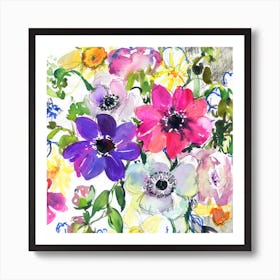 Mixedmedia Flowers Art Print