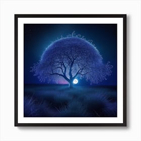 Tree At Night 8 Art Print