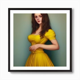 Woman In A Yellow Dress Art Print