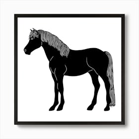 Horse Silhouette Art Print