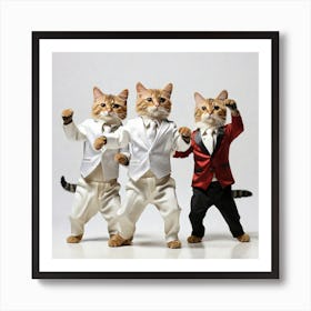Three Cats In Tuxedos Art Print