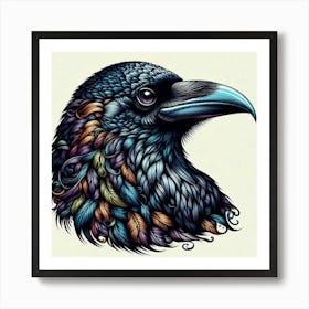 Raven Head Art Print