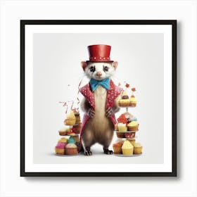 Ferret In Top Hat Art Print