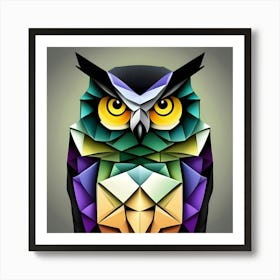 Geometric Owl Art Print